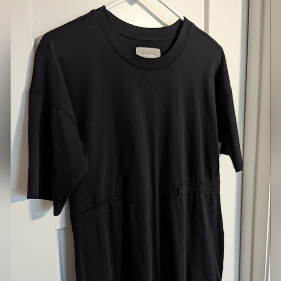 Everlane The Luxe Cotton Black Midi Dress sz XXS **missing tie** - Picture 3 of 7